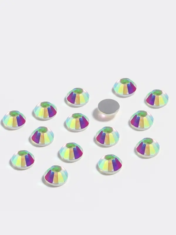 Стразы «Усечённый конус», с голографией, стеклянные, d=3.2 мм, 100 шт., цвет серебряный