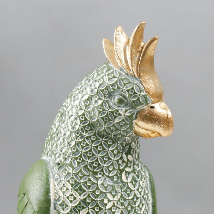 Сувенир полистоун Сувенир полистоун "Зелёный попугай на жёрдочке" 35х9х9,4 см