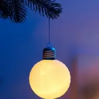 Елочный шар &laquo;Белый бархат&raquo; 8 см, 1 LED, от батареек LR44&times;3, свечение тёплое белое