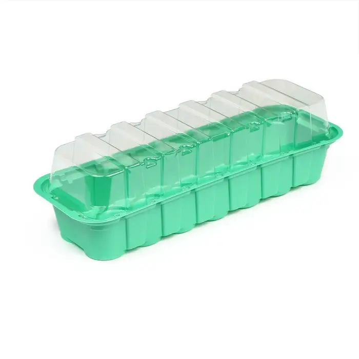 Мини-парник для рассады, 35×13×11 см, 24 ячейки под таблетки для рассады d=4 см, пластик, Greengo