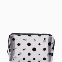 Косметичка дор Горох, сетка 18*7,5*10, отд на молнии, белый Косметичка дор Горох, сетка 18*7,5*10, отд на молнии, белый