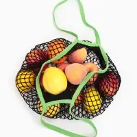 Сумка - авоська плетёная, клетка 1.5 см, чёрная