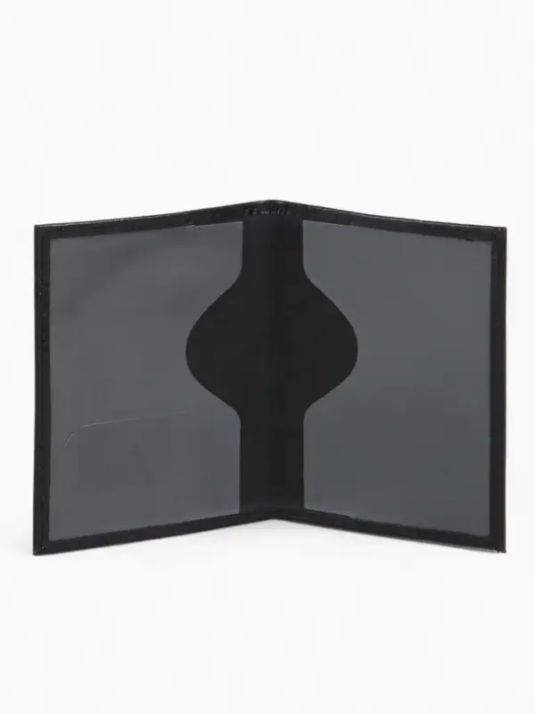Обложка для автодокументов, натуральная кожа, гладкая, 10&times;1&times;13 см, чёрная