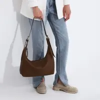 Сумка женская багет на молнии, 32&times;13&times;17 см, светло-коричневая