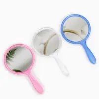 Зеркало с ручкой, двустороннее, с увеличением х2, 11.5&times;21 см, (d=10 см), МИКС