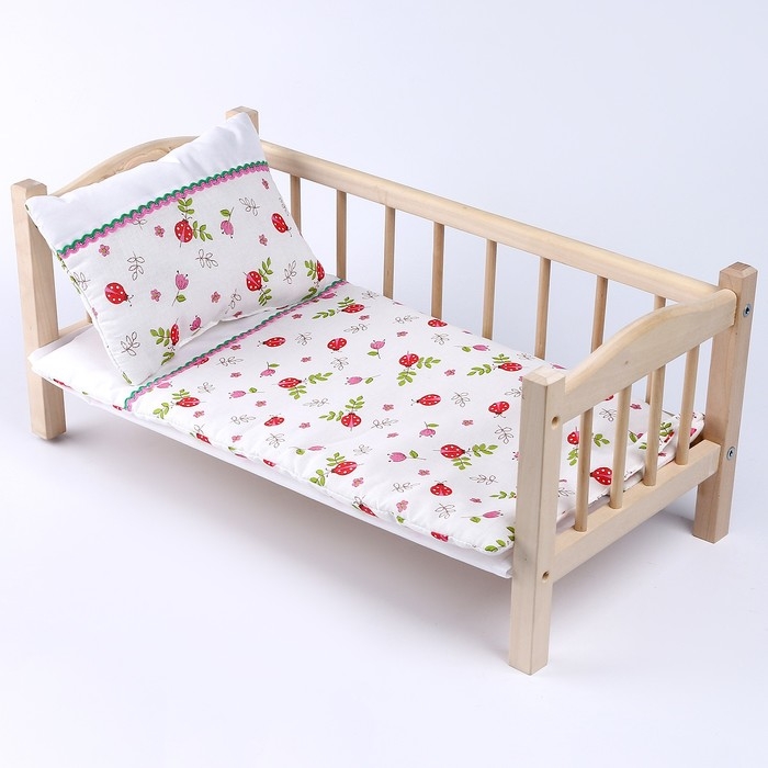 Кукольное постельное «Божьи коровки», х/б: простынь, одеяло 46 × 36 см, подушка 23 × 19 см Кукольное постельное «Божьи коровки», х/б: простынь, одеяло 46 × 36 см, подушка 23 × 19 см