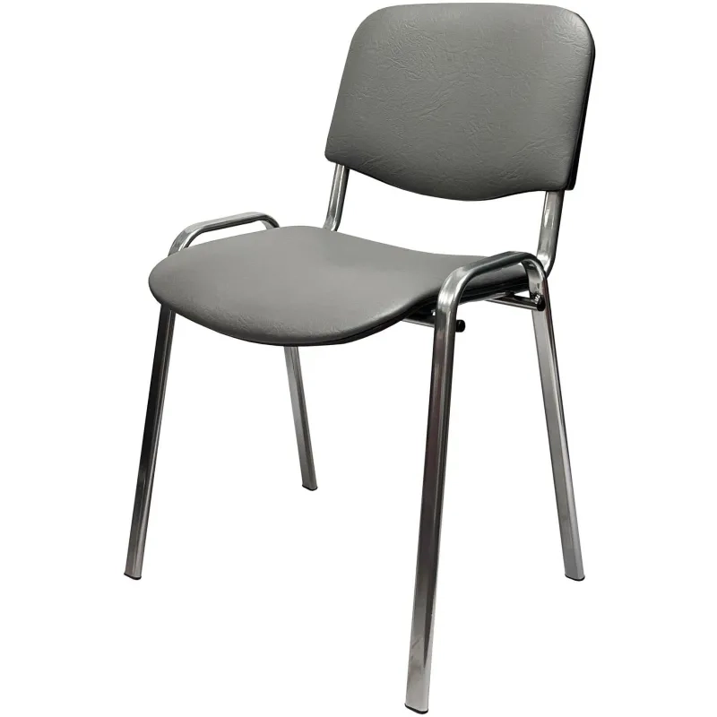 Стул КО_EChair Rio(ИЗО) РС01.00.10 к/з сер мат.тис 503, каркас под хром