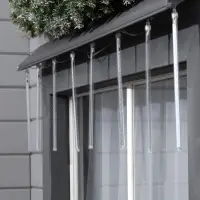 Гирлянда &laquo;Сосульки&raquo; 2.5&times;0.3 м, IP65, прозрачная нить, 192 LED, свечение синее с эффектом стекания, 12 В