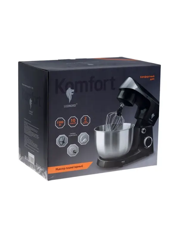 Миксер планетарный Leonord LE-1778, 1500 Вт, 10 скоростей, 3 насадки, чаша 3 л, белый Миксер планетарный Leonord LE-1778, 1500 Вт, 10 скоростей, 3 насадки, чаша 3 л, белый