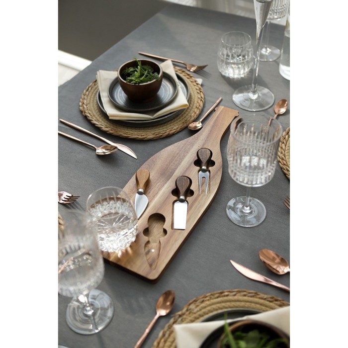 Набор для подачи сыра Magistro Bottle, 3 ножа, 48×17×1,5 см, акация Набор для подачи сыра Magistro Bottle, 3 ножа, 48×17×1,5 см, акация