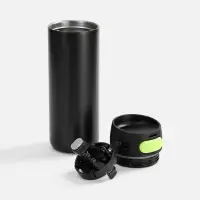 Термостакан X1 с цветной кнопкой, черный с желтым