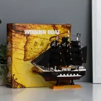 Сувенирная модель корабля &laquo;Пиратский. Аризона&raquo;, 24&times;6&times;22 см, чёрные паруса