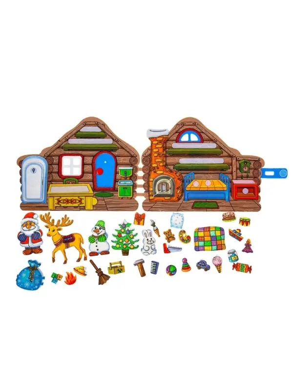 Развивающая книжка из фетра &laquo;Домик Дедушки Мороза&raquo;