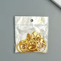 Основа для брелока кольцо металл с плоским креплением золото набор 12 шт 3х6 см Основа для брелока кольцо металл с плоским креплением золото набор 12 шт 3х6 см