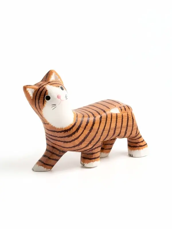 Фигурка &laquo;Полосатая кошка&raquo;, 11&times;3&times;9 см, дерево, МИКС