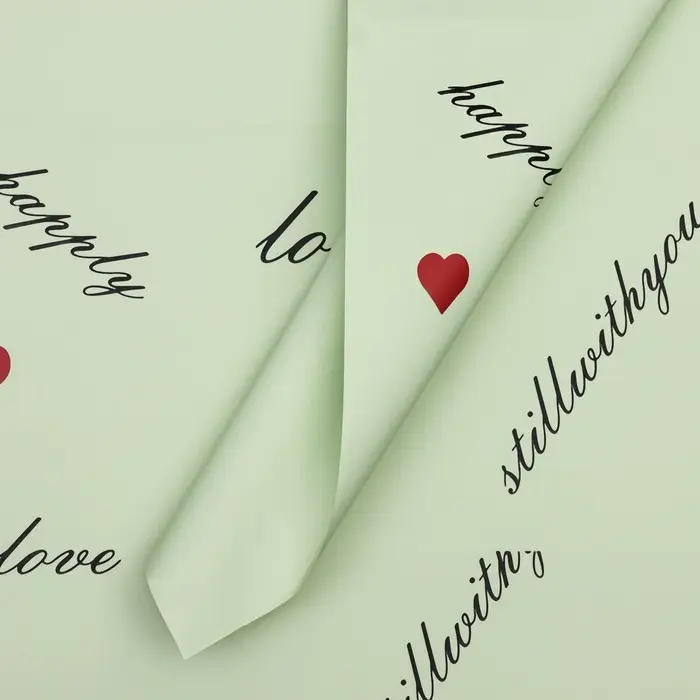 Пленка для цветов матовая, «Пожелания», 58×58 см, зелёный