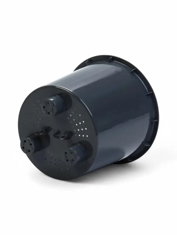 Кашпо со вставкой 2,3 л d15,7 см h15,2см  Кашпо со вставкой 2,3 л d15,7 см h15,2см "Desert" пластик серый