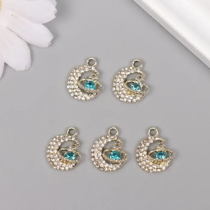 Декор для творчества металл, стразы Декор для творчества металл, стразы "Космический месяц" золото 1,8х1,4х0,5 см