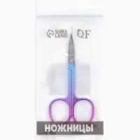 Ножницы маникюрные, загнутые, широкие, 8.8 см, цвет хамелеон