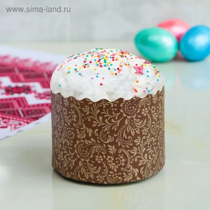 Форма бумажная для кекса, маффинов и кулича "Флора МИКС" 110 x 85мм,