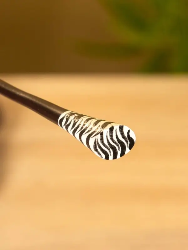 Заколка для волос «Полосы», 17 см, дерево албезия