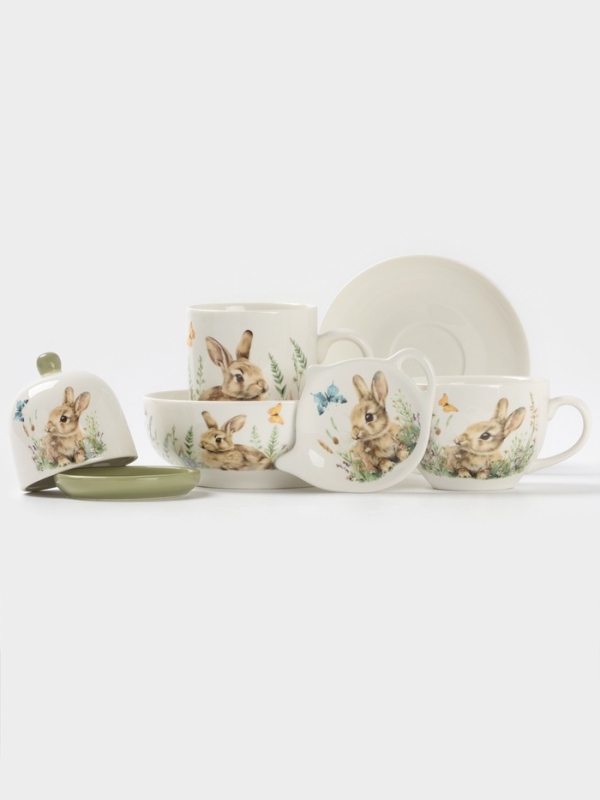 Лимонница Доляна «Зайка», керамика, 9×9 см, белая Лимонница Доляна «Зайка», керамика, 9×9 см, белая