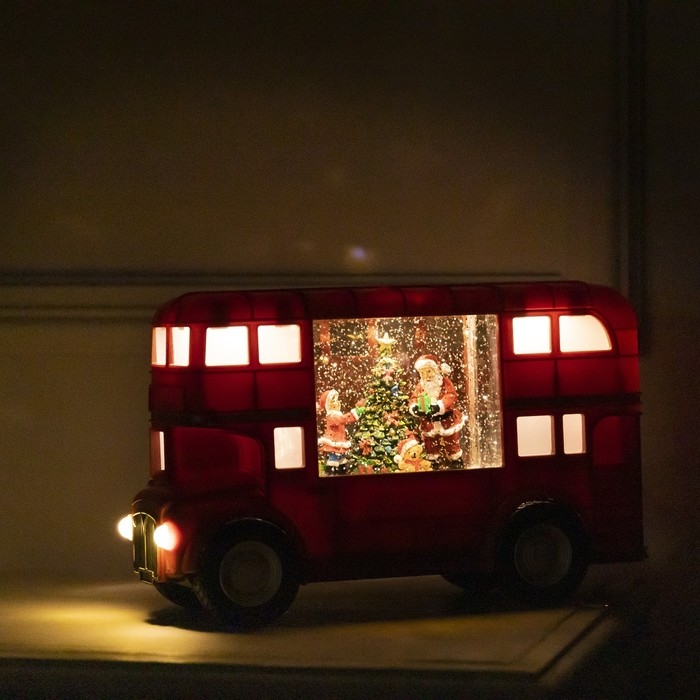 Светодиодная фигура «Автобус» 30 × 19 × 11 см, пластик, батарейки ААх3 (не в комплекте), USB, свечение тёплое белое Светодиодная фигура «Автобус» 30 × 19 × 11 см, пластик, батарейки ААх3 (не в комплекте), USB, свечение тёплое белое