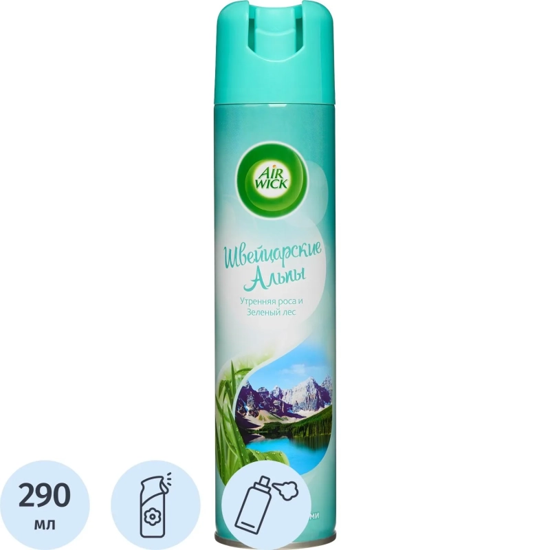 Освежитель воздуха Air Wick Швейцарские Альпы: Утрен роса и Зел лес 290 мл
