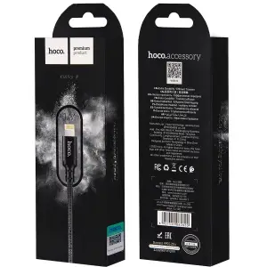 Кабель USB на Lightning 1M 2.4А X14 HOCO черный