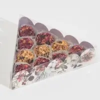 Коробка для кондитерских изделий с пластиковой крышкой «Акварель», 18 х 18 х 4 см