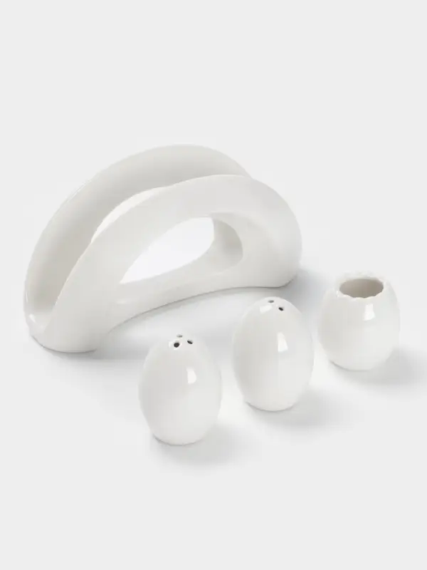 Набор для специй BellaTenero &laquo;Бергамо&raquo;, 4 предмета, на подставке, керамика, белый