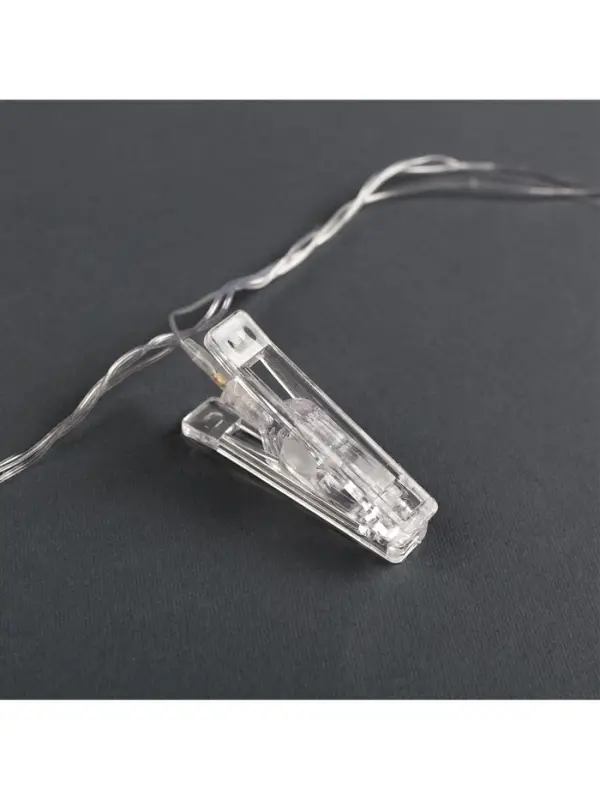 Гирлянда &laquo;Нить&raquo; 4.5 м с насадками &laquo;Прищепки&raquo;, IP20, прозрачная нить, 20 LED, свечение белое 220 В