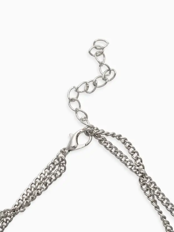 Колье цепочка &laquo;барокко&raquo;, 2 яруса, цвет серебро