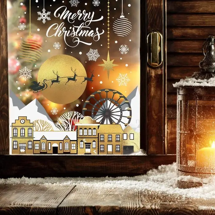 Наклейки витражные «Новый год: Санта», 33 х 55 см. Наклейки витражные «Новый год: Санта», 33 х 55 см.