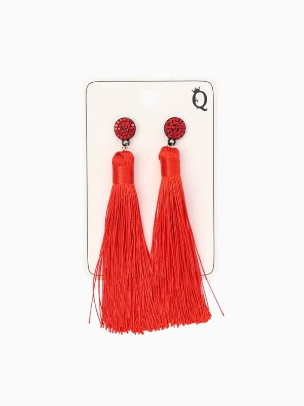 Серьги &laquo;Кисти&raquo;, гармония, красные, L кисти 8.5 см