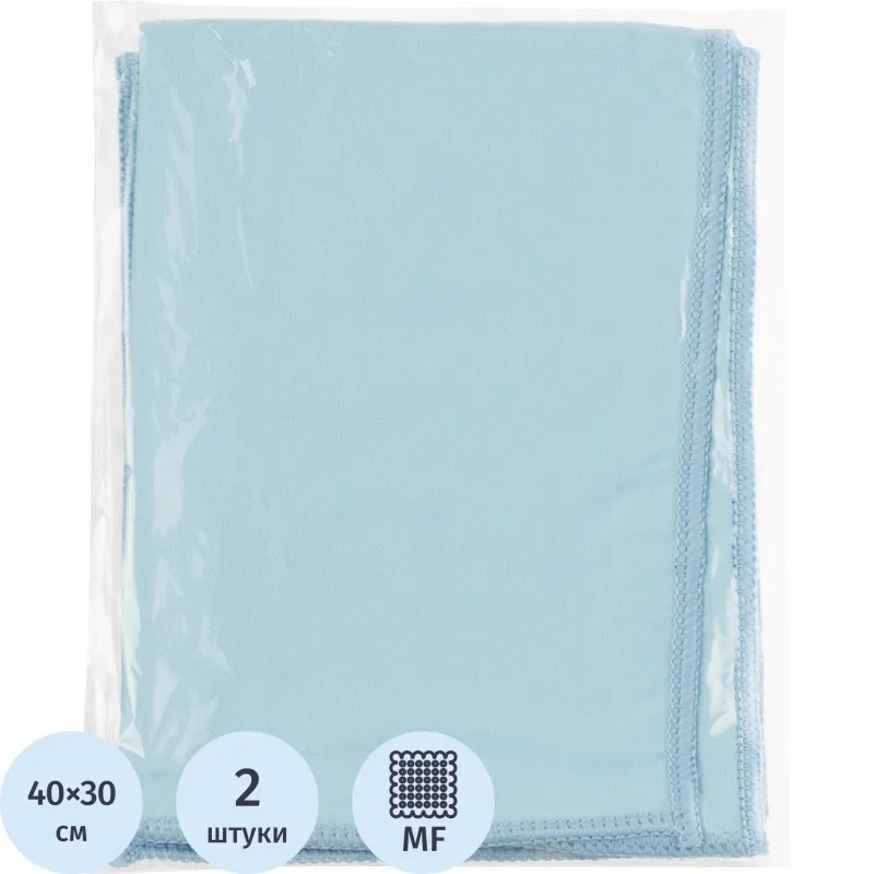 Салфетки хозяйственные HQ Profiline д/глян пов 30х40см 170г/м2 синяя 2шт/уп