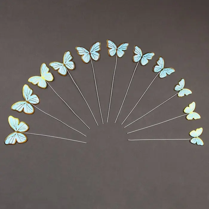 Топпер для торта &laquo;Бабочки&raquo; 11 шт., голубой