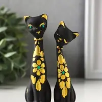 Набор фигурок 2 шт. керамика &laquo;Love - коты&raquo;, 11 см, черный