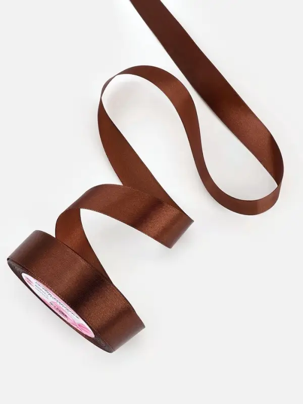 Лента атласная, 25 мм, 23&plusmn;1 м, тёмно-коричневая №32