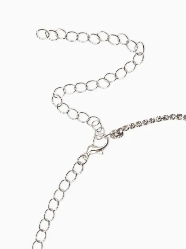 Набор 2 предмета: серьги, колье &laquo;Листопад&raquo;, тонкий ромб, красно-белый в серебре, 45 см