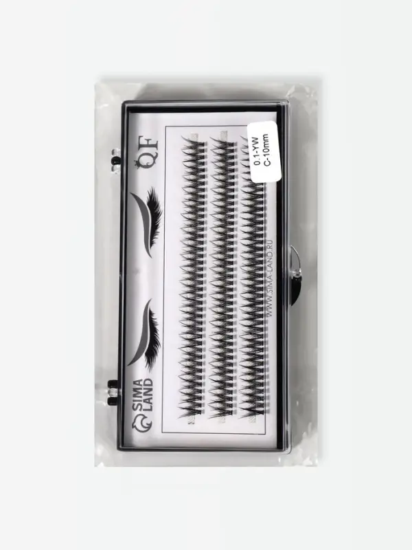 Набор накладных ресниц &laquo;Ласточкин хвост&raquo;, пучки, 10 мм, толщина 0.1 мм, изгиб С, 12 D