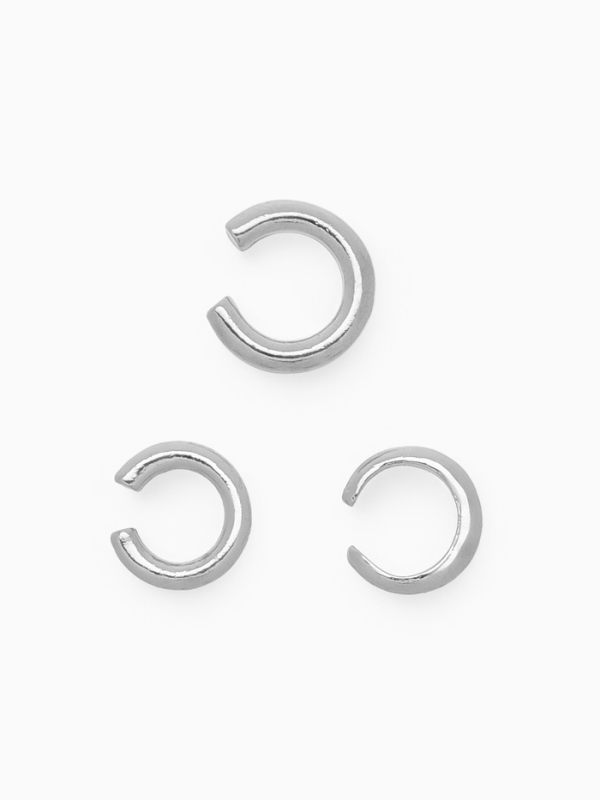 Серьги каффы «Трио», набор 3 шт. цвет серебро