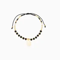Браслет "Лила" длина 16 см, цв. чёрный, золотистый Браслет "Лила" длина 16 см, цв. чёрный, золотистый