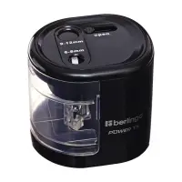 Точилка электрическая Berlingo Power TX, 2 отверстия, с контейнером, чёрная