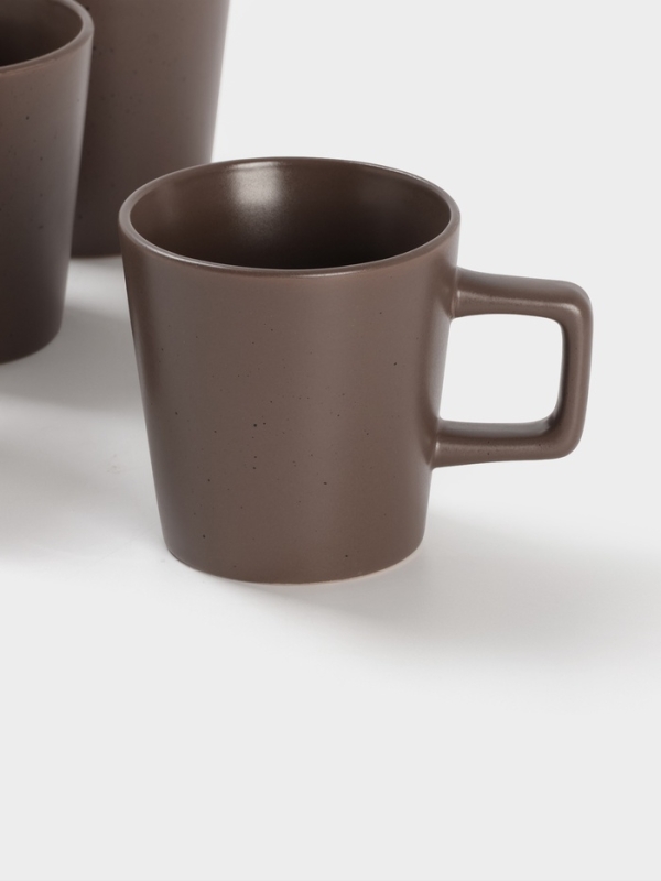 Набор кружек 4 шт Доляна 20х2 см "Гранит" коричнев в крап