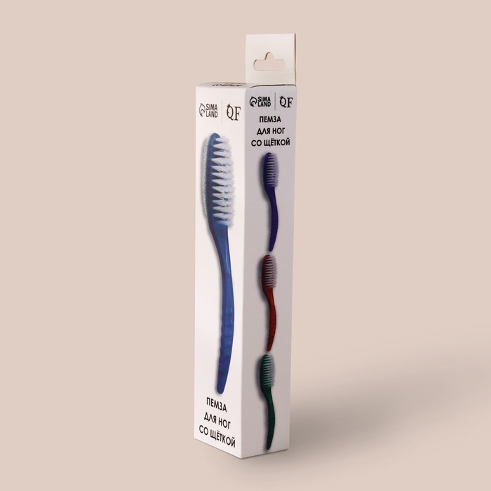 Пемза для педикюра, с щёткой, двусторонняя, 20 см, цвет МИКС