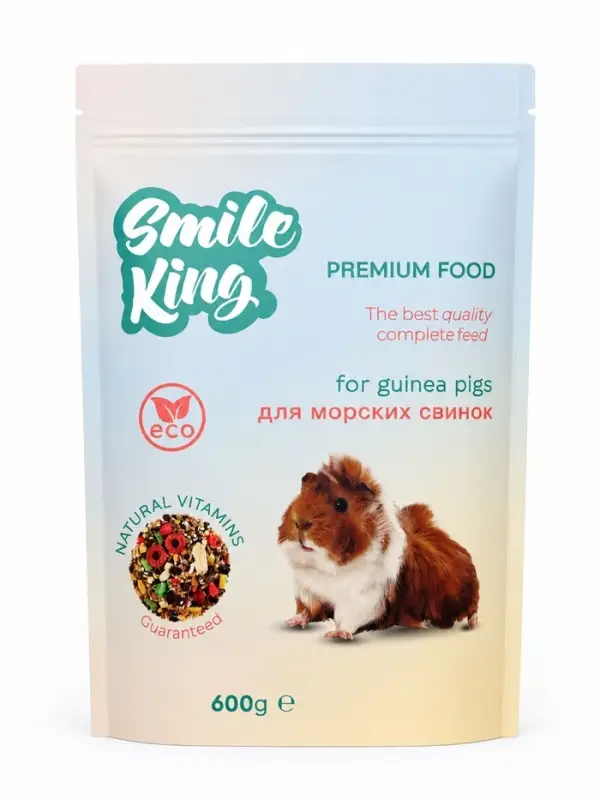 Корм для морской свинки, Smile King премиум, дой-пак пакет, 600 г