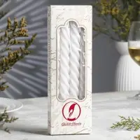 Набор свечей витых, 2.3&times;24.5 см, 5 ч, 50 г, 4 шт., белый