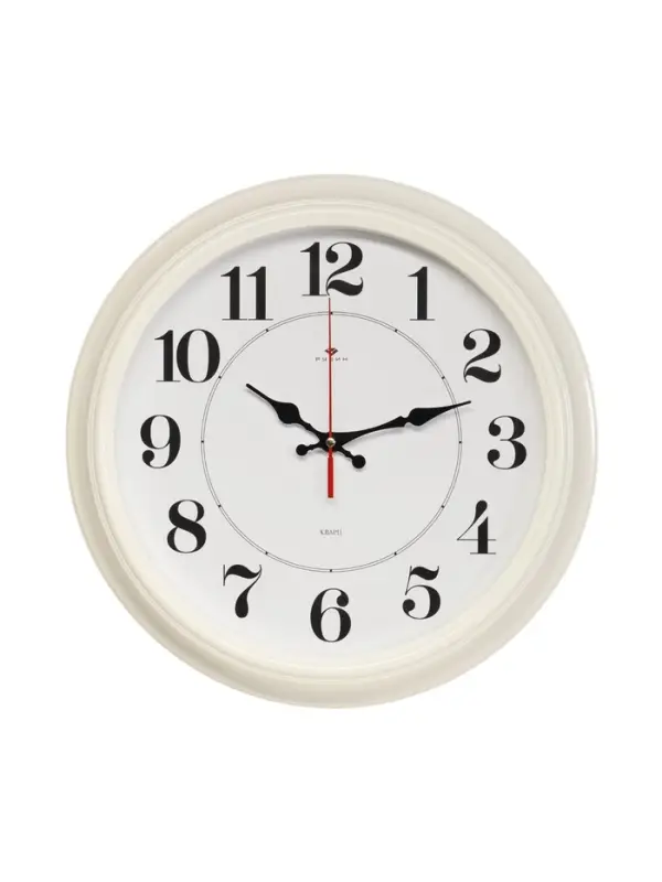 Часы настенные, интерьерные &laquo;Рубин&raquo;, бесшумные, d=35 см, корпус белый