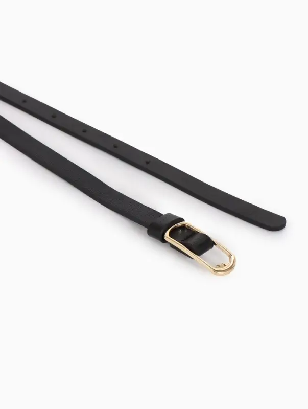 Ремень жен 02-01-01-01, Июнь2515 1,5*0,3*110 см, без винта, пряж золото, 1 прокол, черный